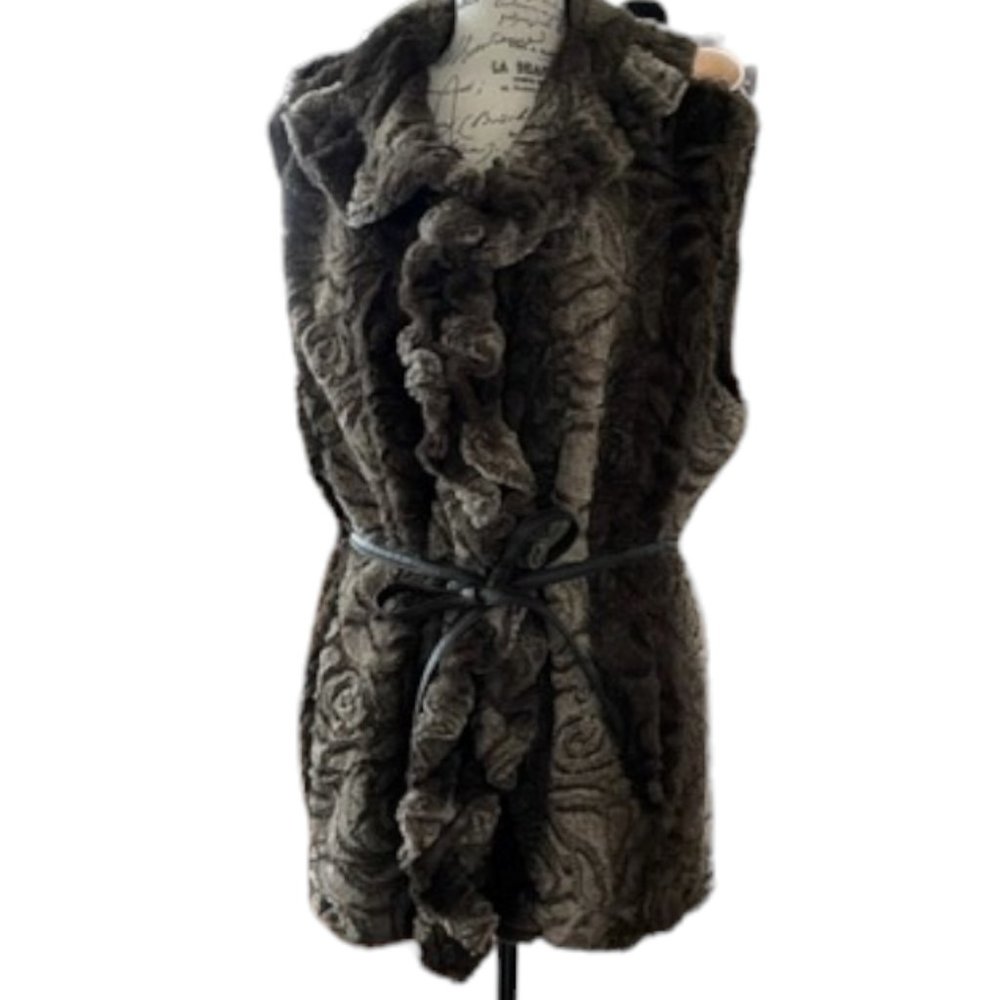 Damselle Faux Fur Belted Vest
